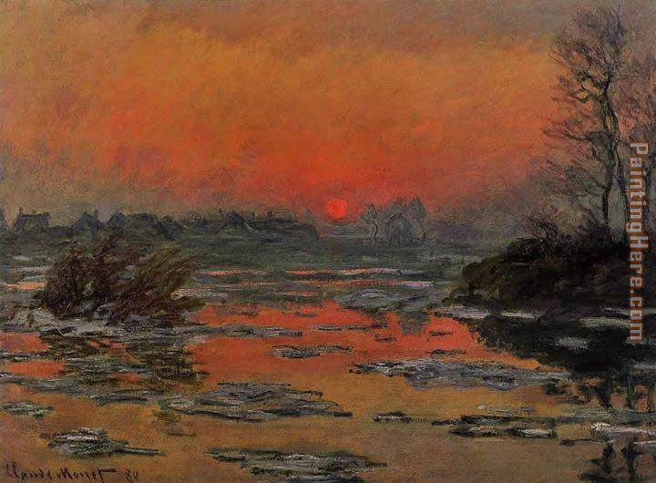 Sunset on the Seine in Winter painting - Claude Monet Sunset on the Seine in Winter art painting